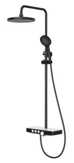 Душевая стойка Berges Morans 075002 с изливом и термостатом чёрный матовый